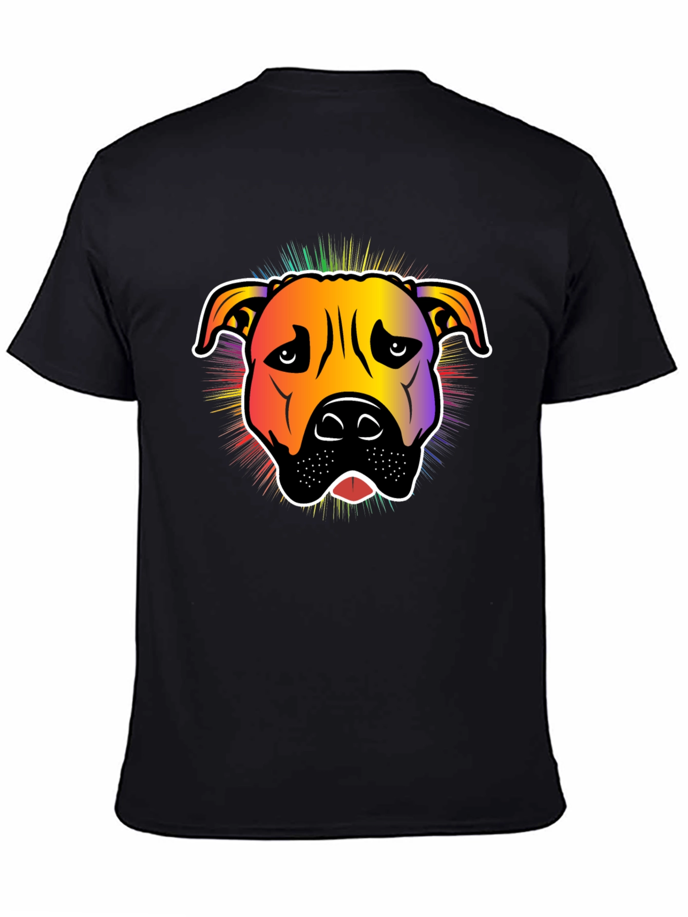 Rainbow Pitbull Graphic T-Shirt - Stylish Dog Lover Tee