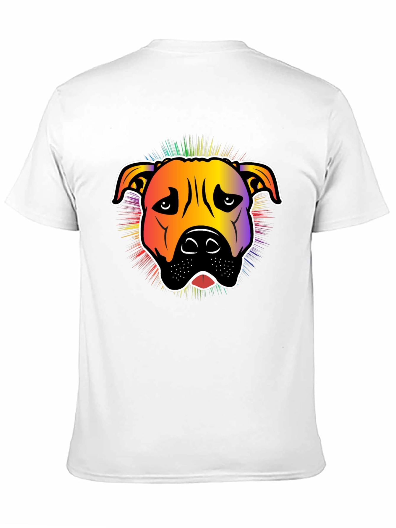 Rainbow Pitbull Graphic T-Shirt - Stylish Dog Lover Tee