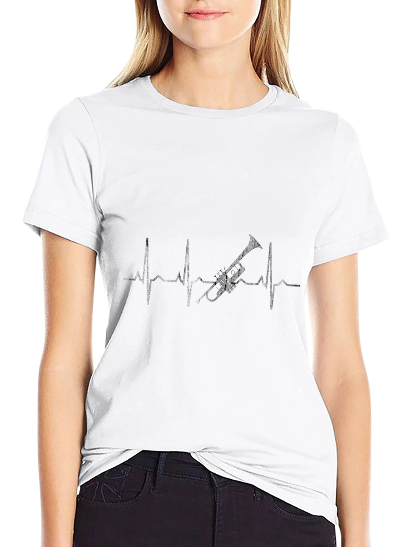 Trumpet Heartbeat T-Shirt - Music Lover Tee