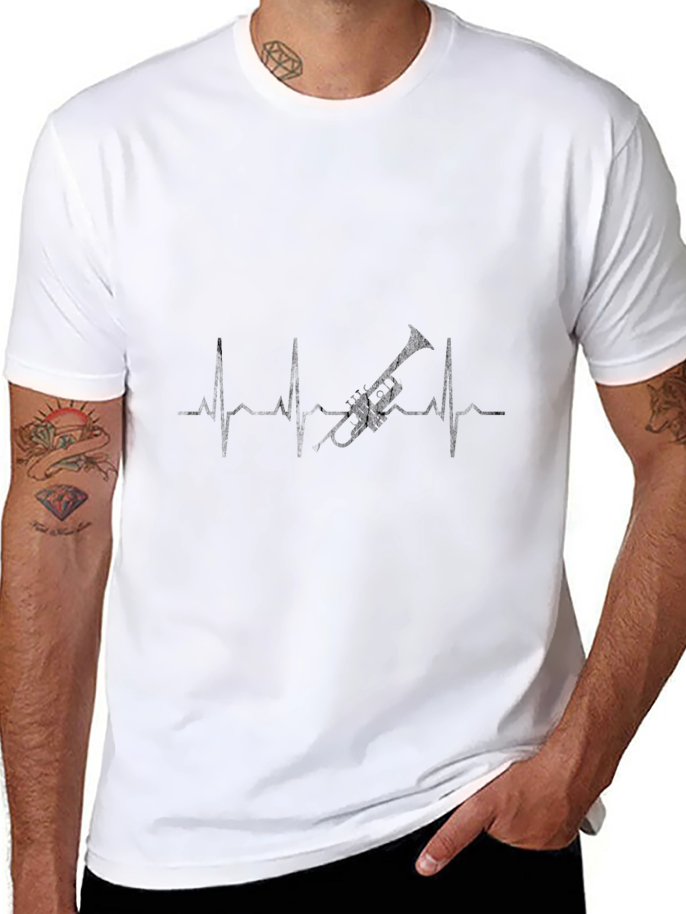 Trumpet Heartbeat T-Shirt - Music Lover Tee