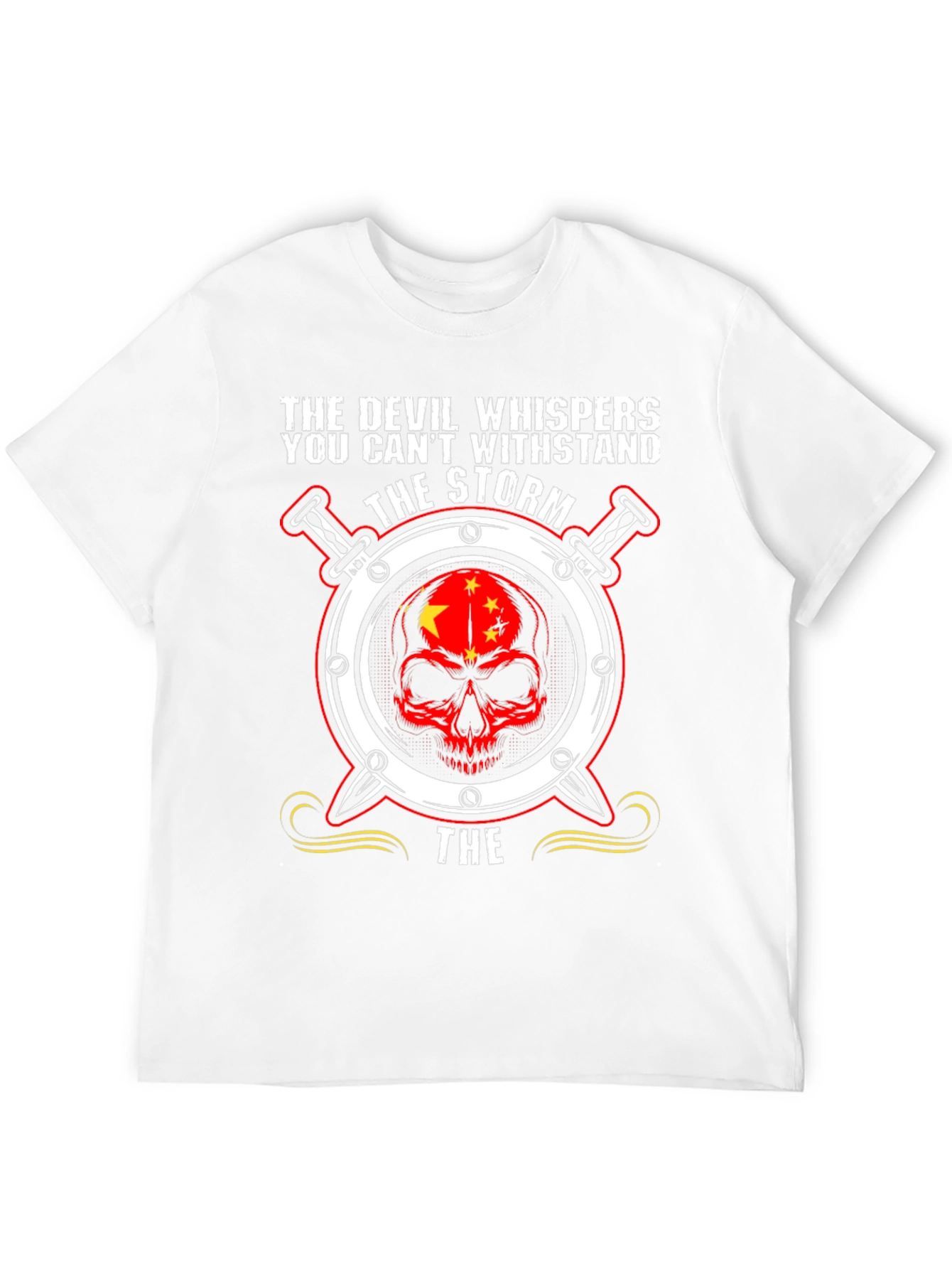 Devil Whispers Skull Graphic T-Shirt