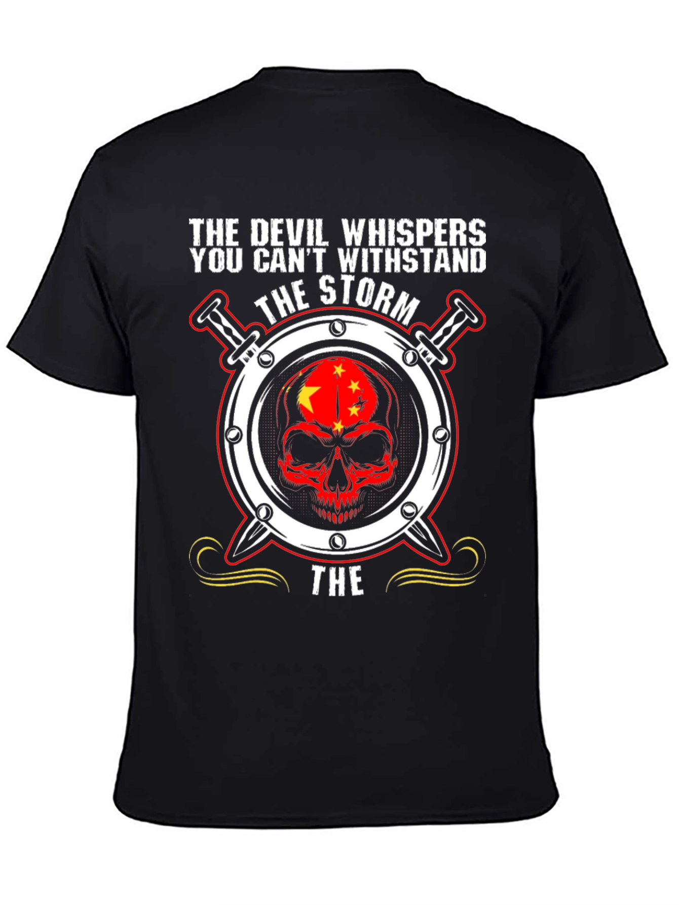 Devil Whispers Skull Graphic T-Shirt