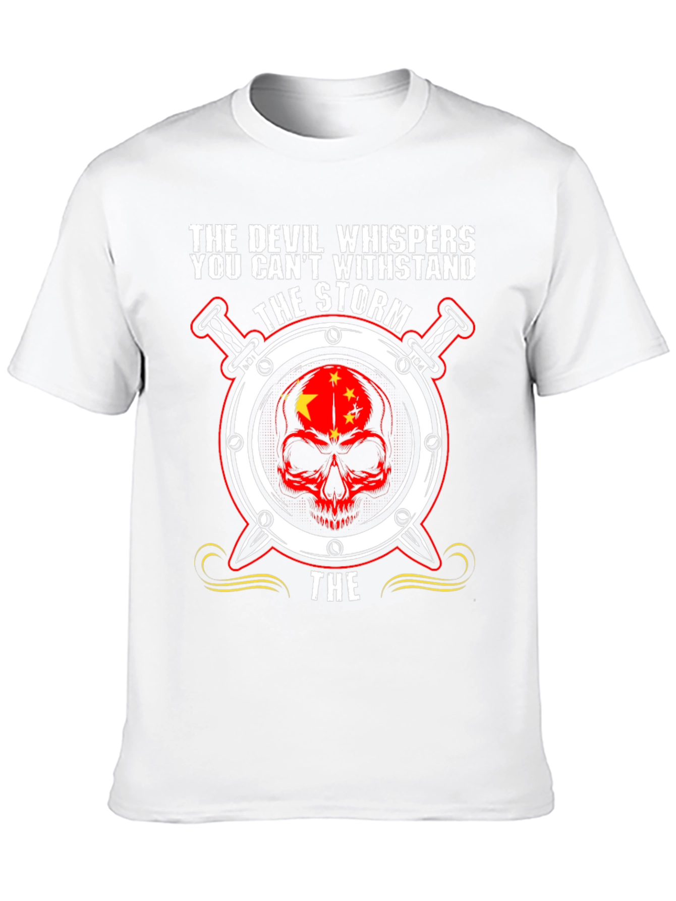 Devil Whispers Skull Graphic T-Shirt
