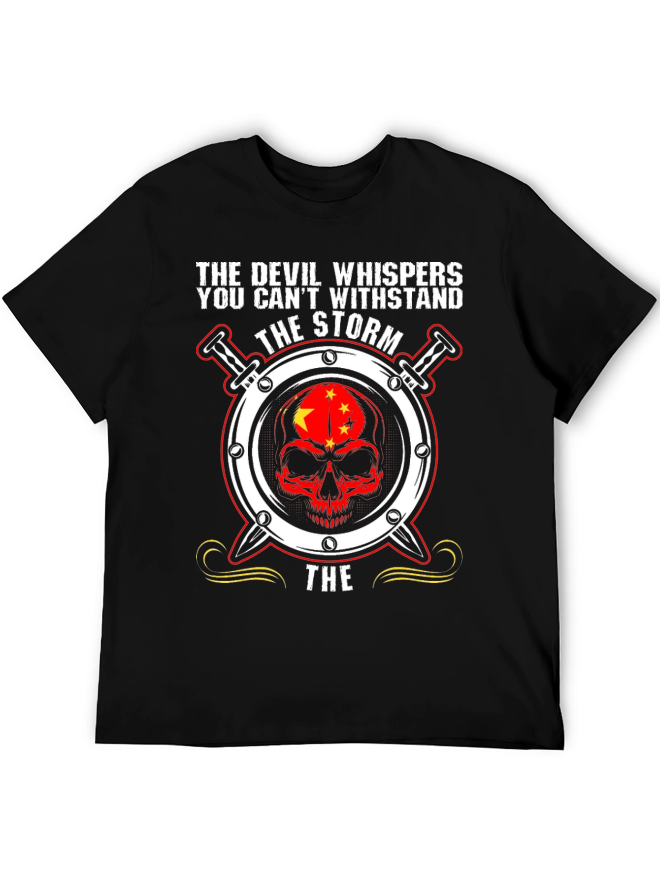 Devil Whispers Skull Graphic T-Shirt