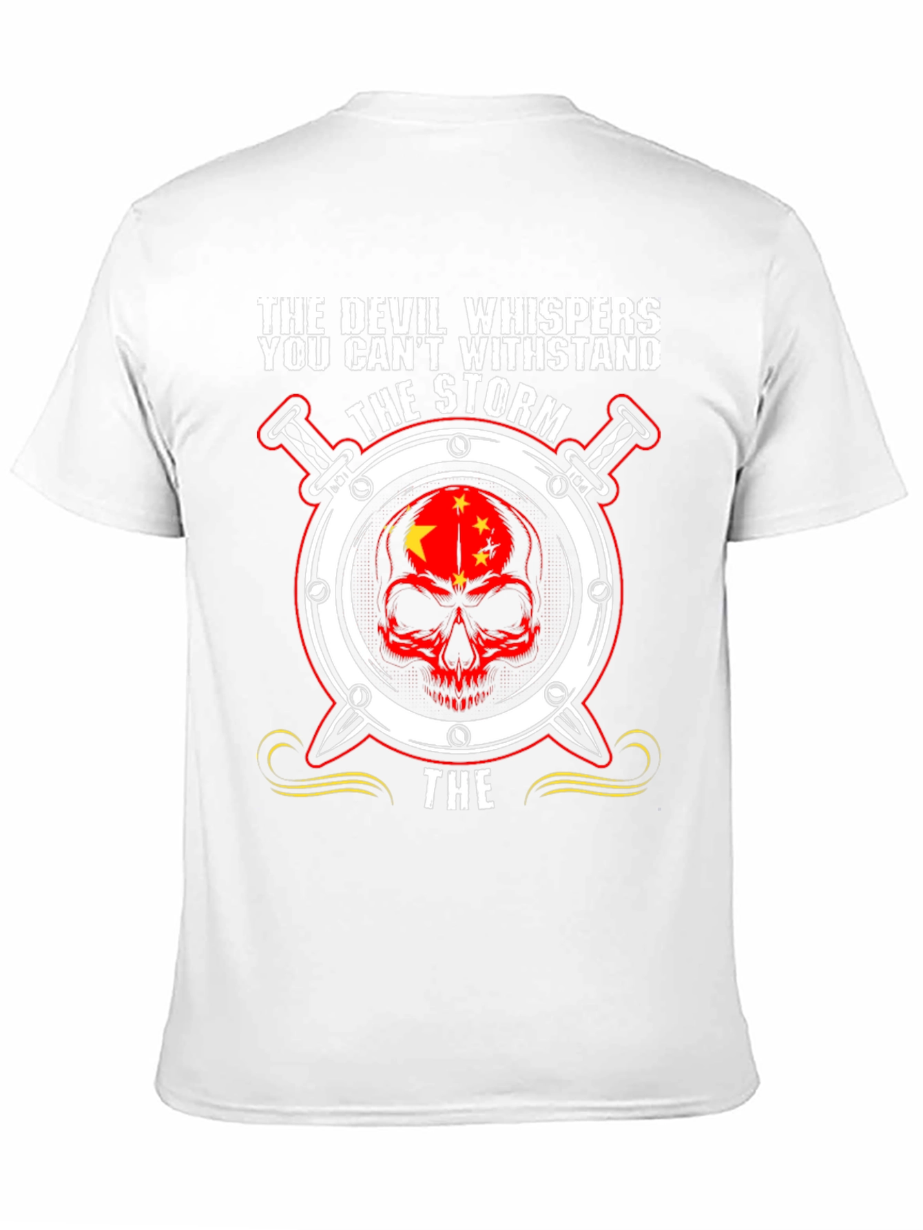 Devil Whispers Skull Graphic T-Shirt
