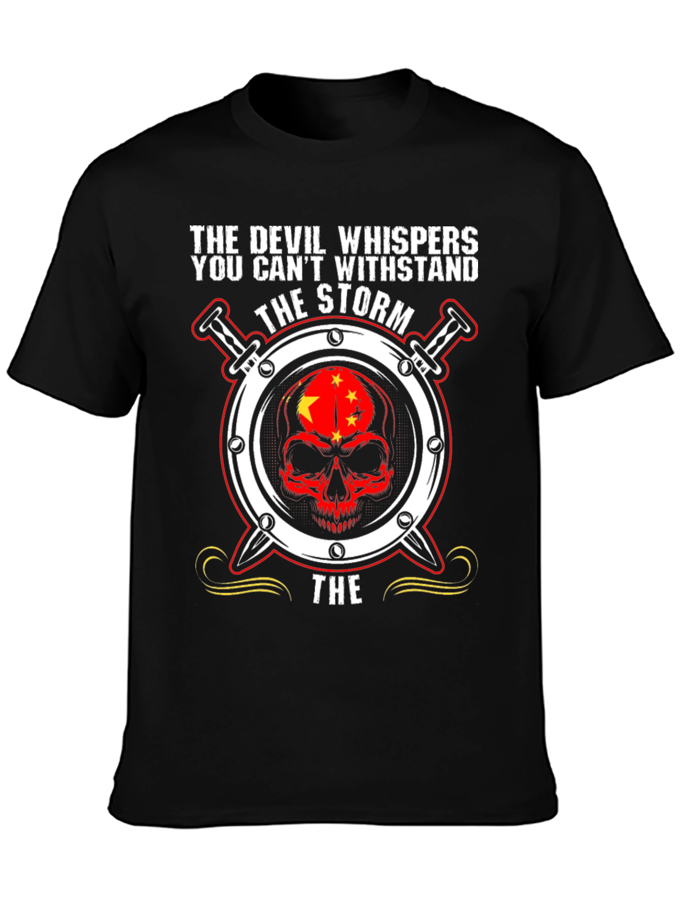 Devil Whispers Skull Graphic T-Shirt