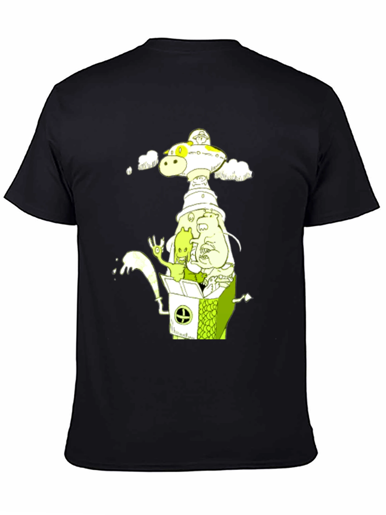 Cartoon Graphic Tee - Mens Black T-Shirt