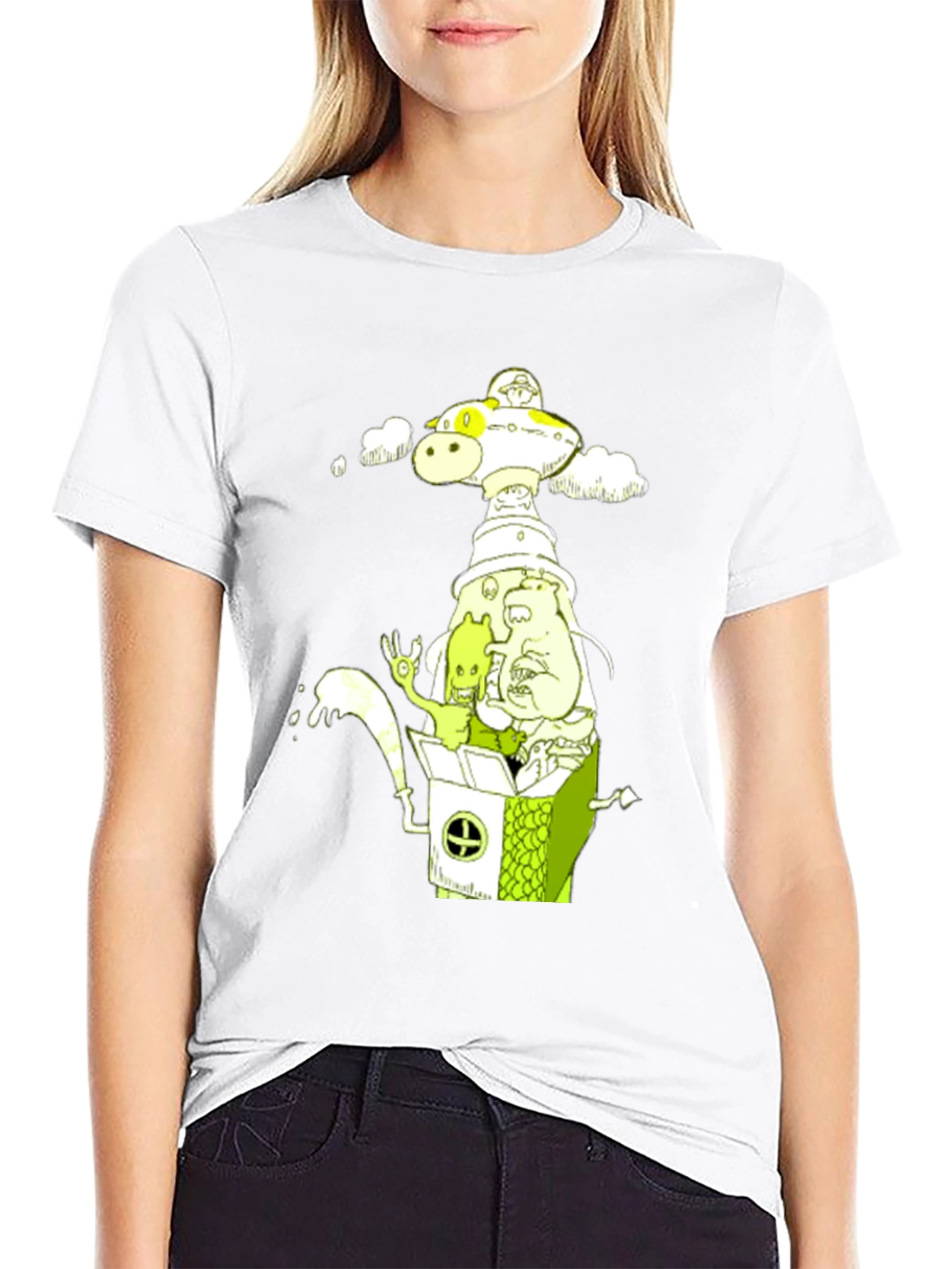 Cartoon Graphic Tee - Mens Black T-Shirt