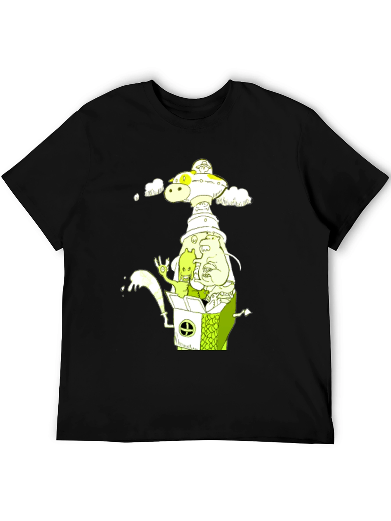 Cartoon Graphic Tee - Mens Black T-Shirt