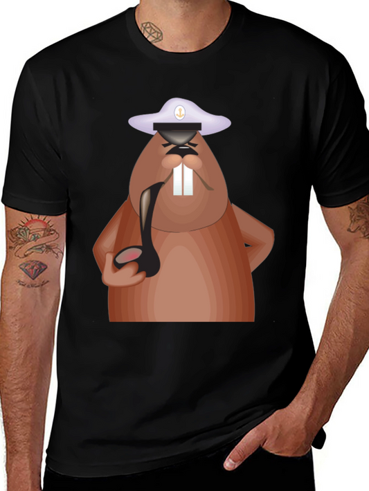 Cartoon Beaver Captain T-Shirt