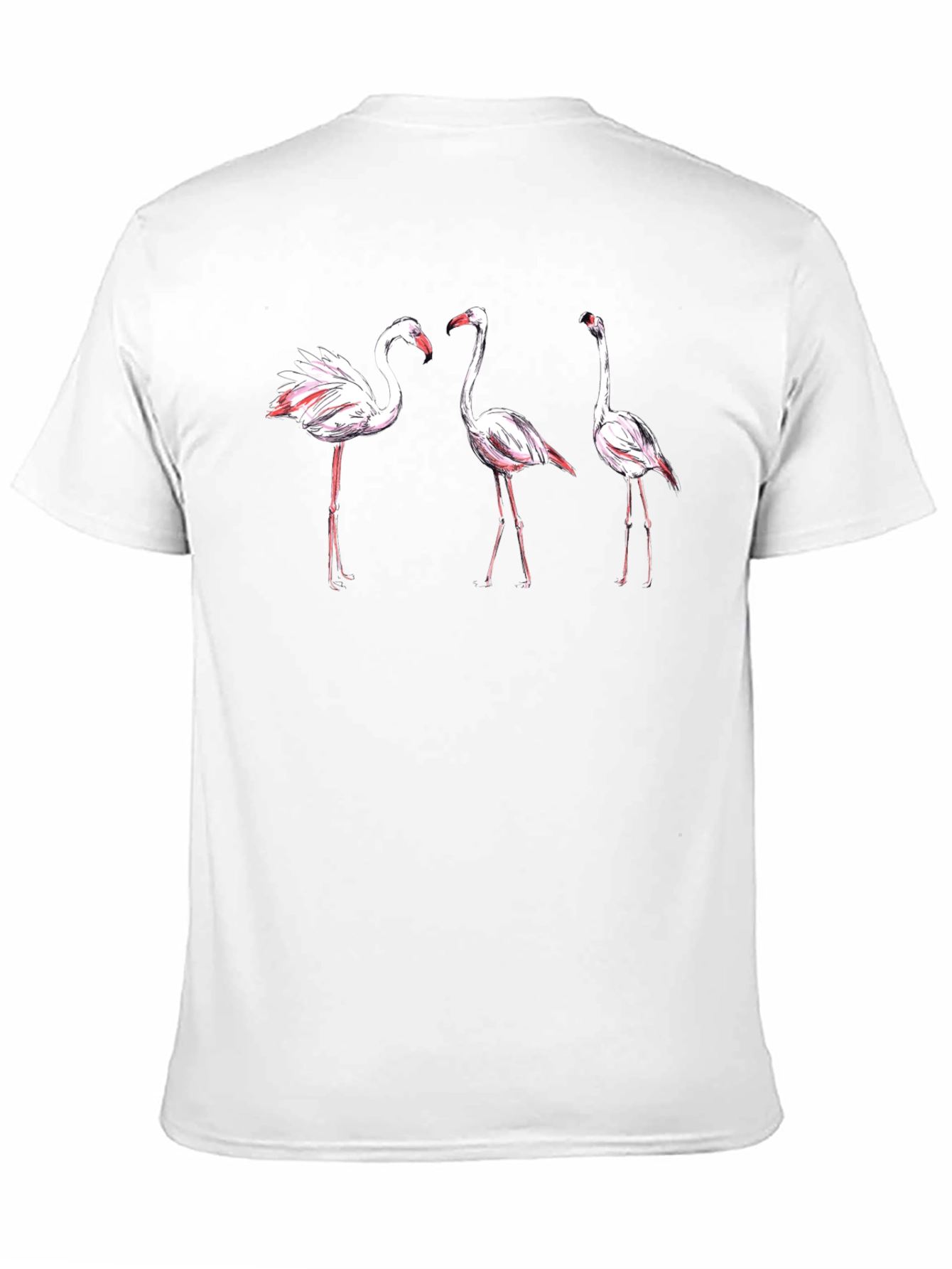 Flamingo Print Black T-Shirt