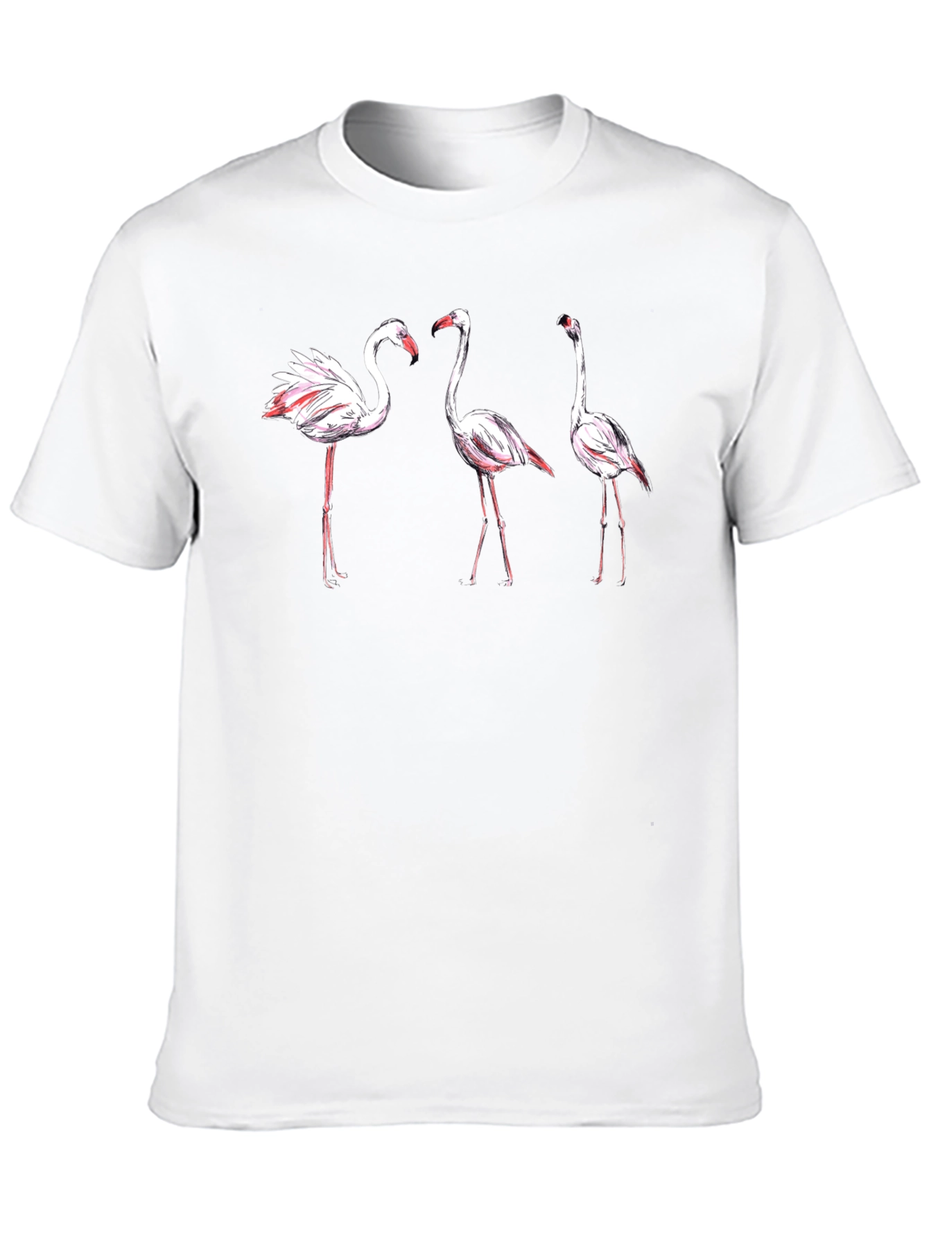 Flamingo Print Black T-Shirt