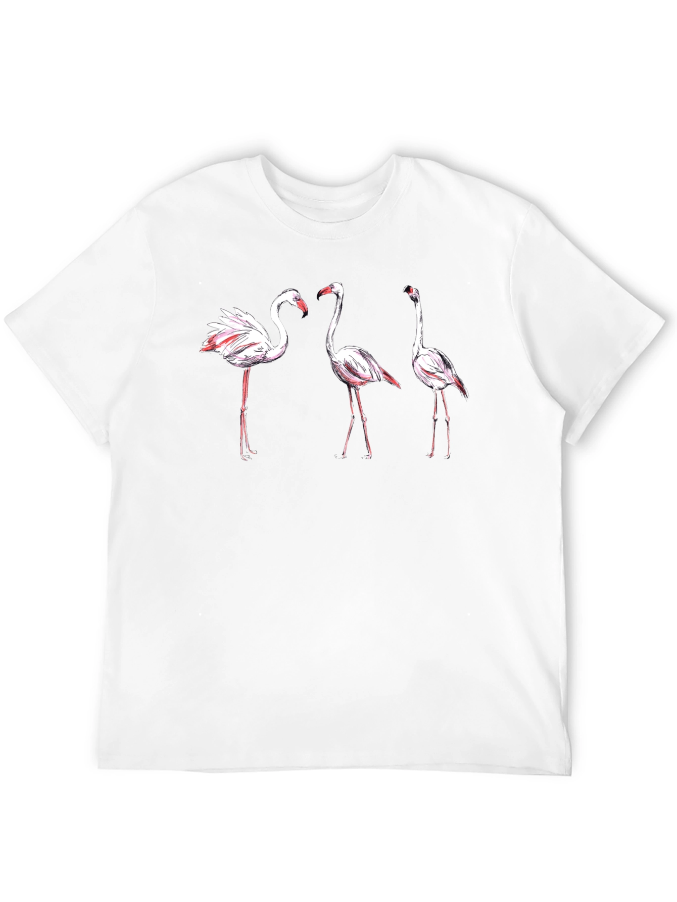 Flamingo Print Black T-Shirt