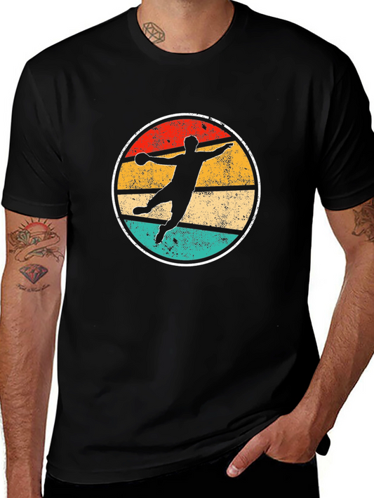 Retro Handball Player Graphic T-Shirt