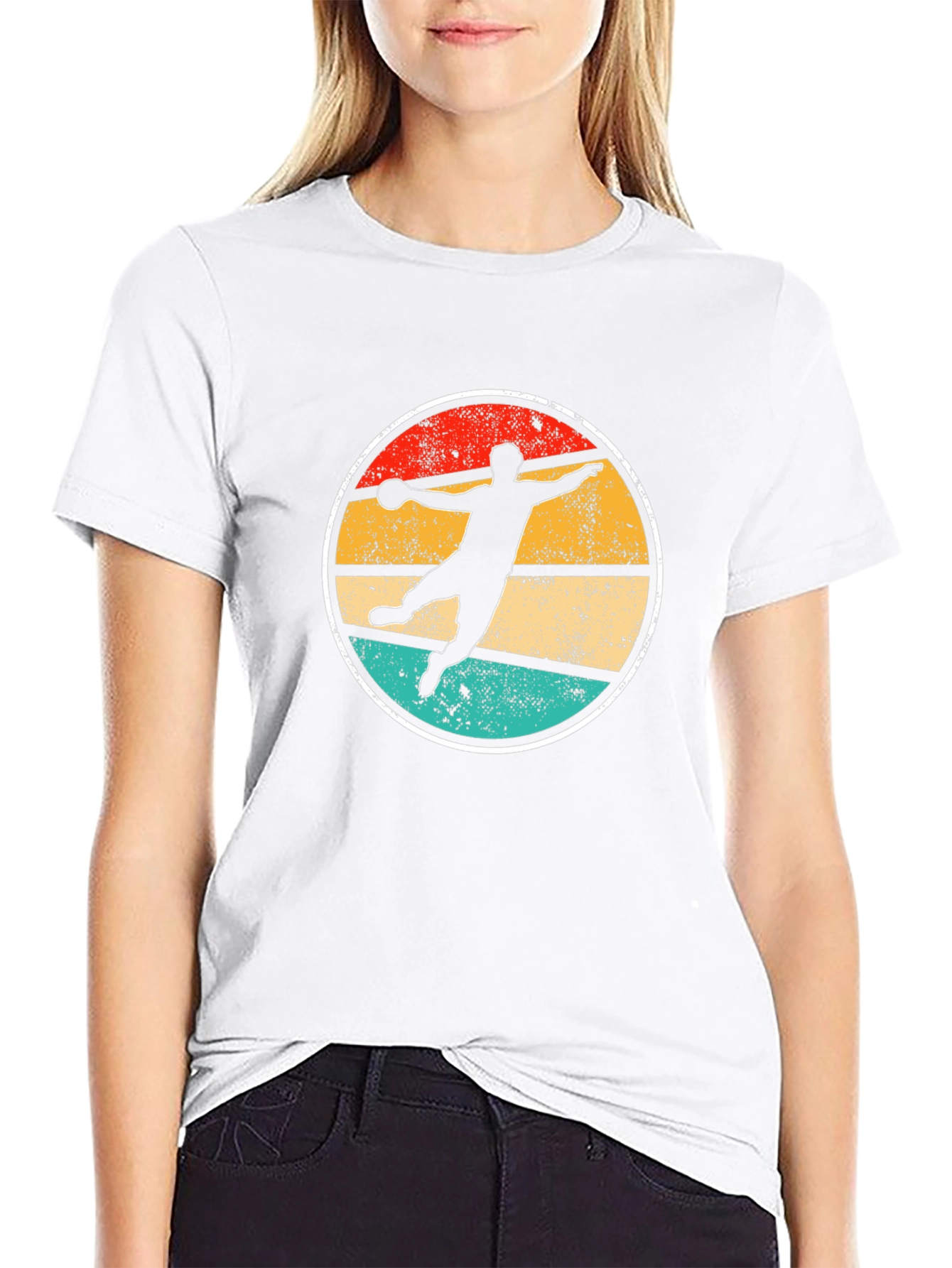 Retro Handball Player Graphic T-Shirt