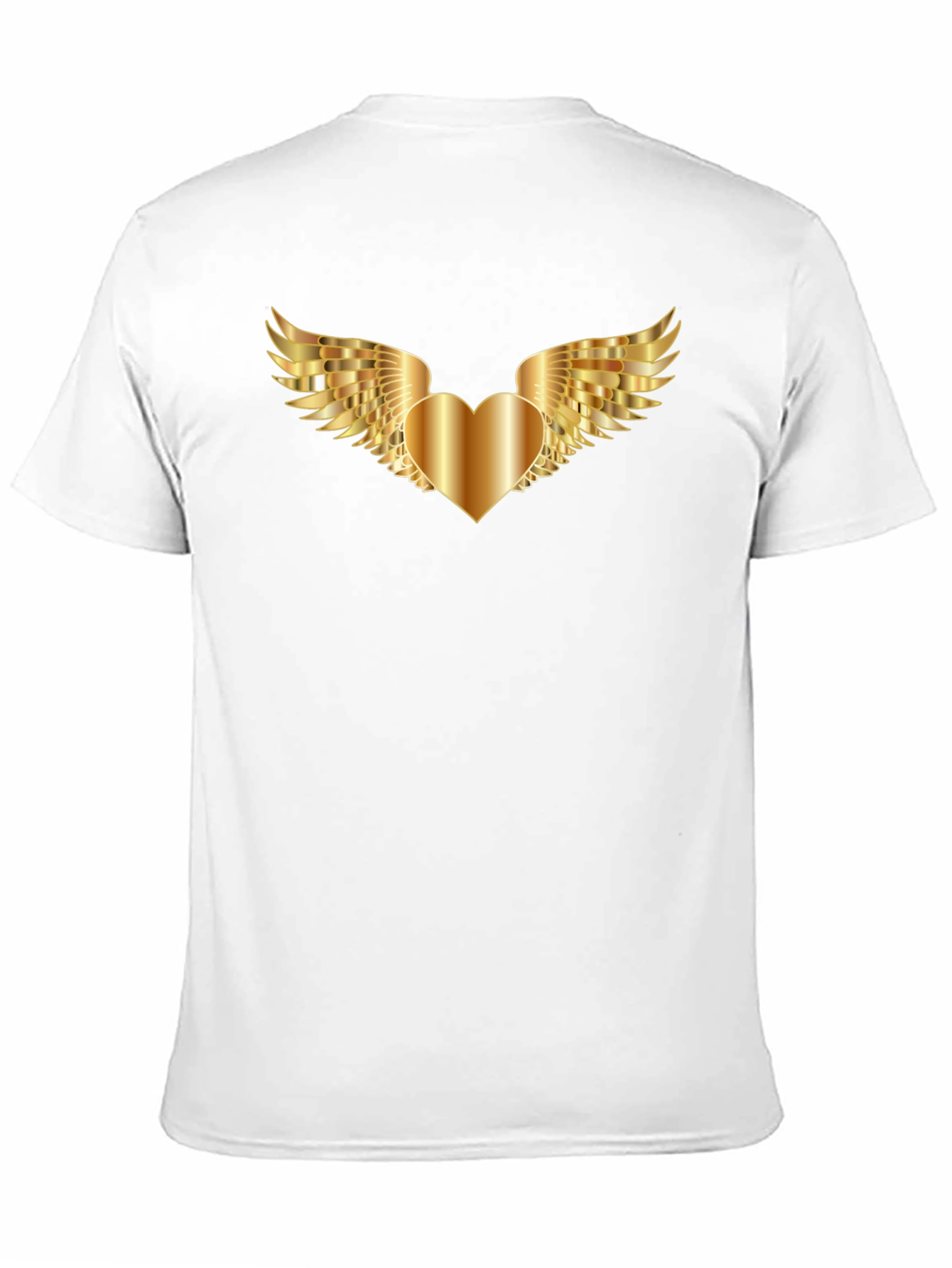 Golden Heart Wings Graphic Tee - Black
