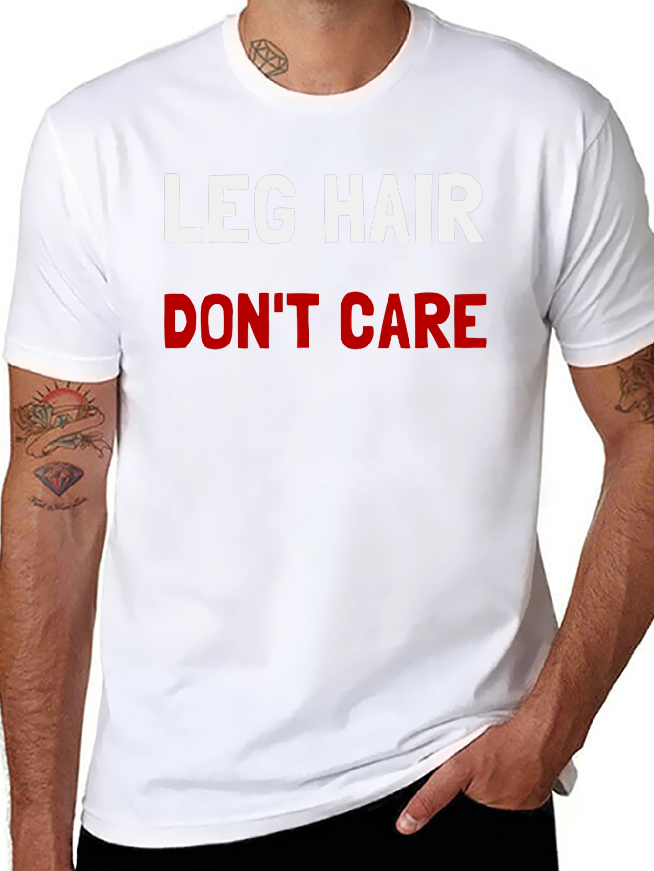 Leg Hair Dont Care Graphic Tee - Black T-Shirt