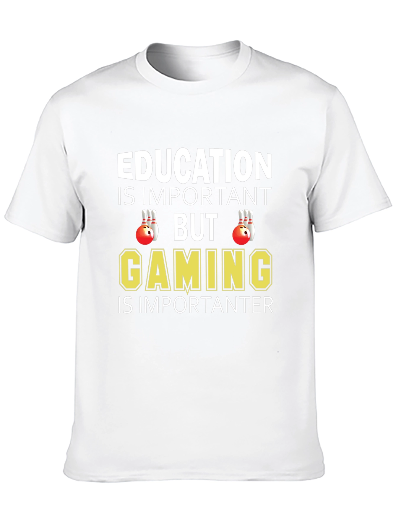 Education vs Gaming Graphic T-Shirt