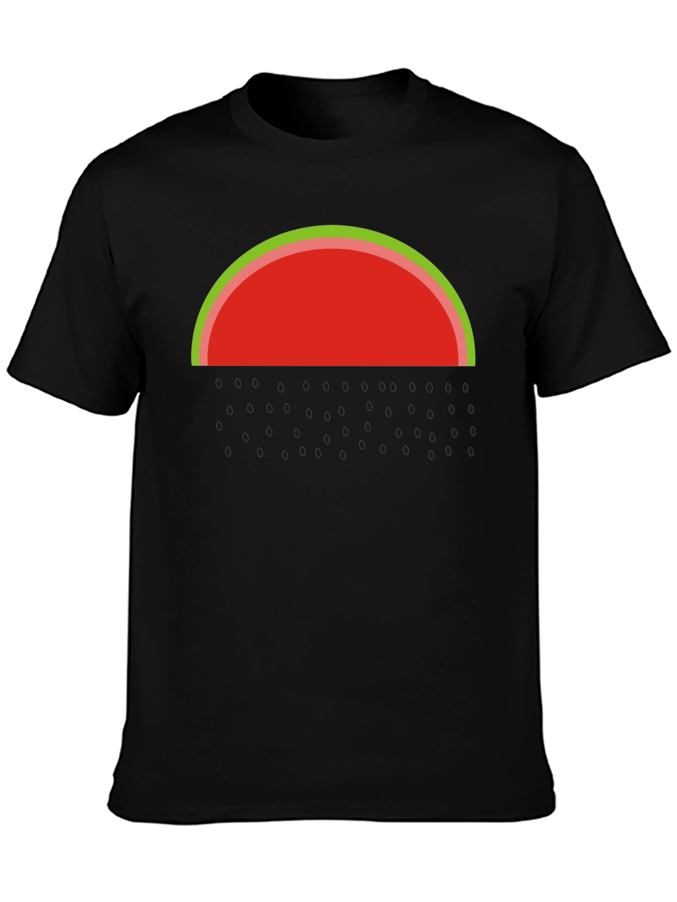 Watermelon Graphic Tee - Casual Black T-Shirt