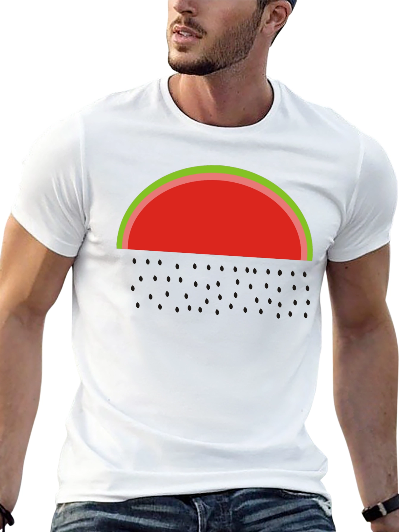 Watermelon Graphic Tee - Casual Black T-Shirt