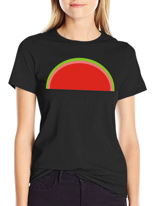 Watermelon Graphic Tee - Casual Black T-Shirt