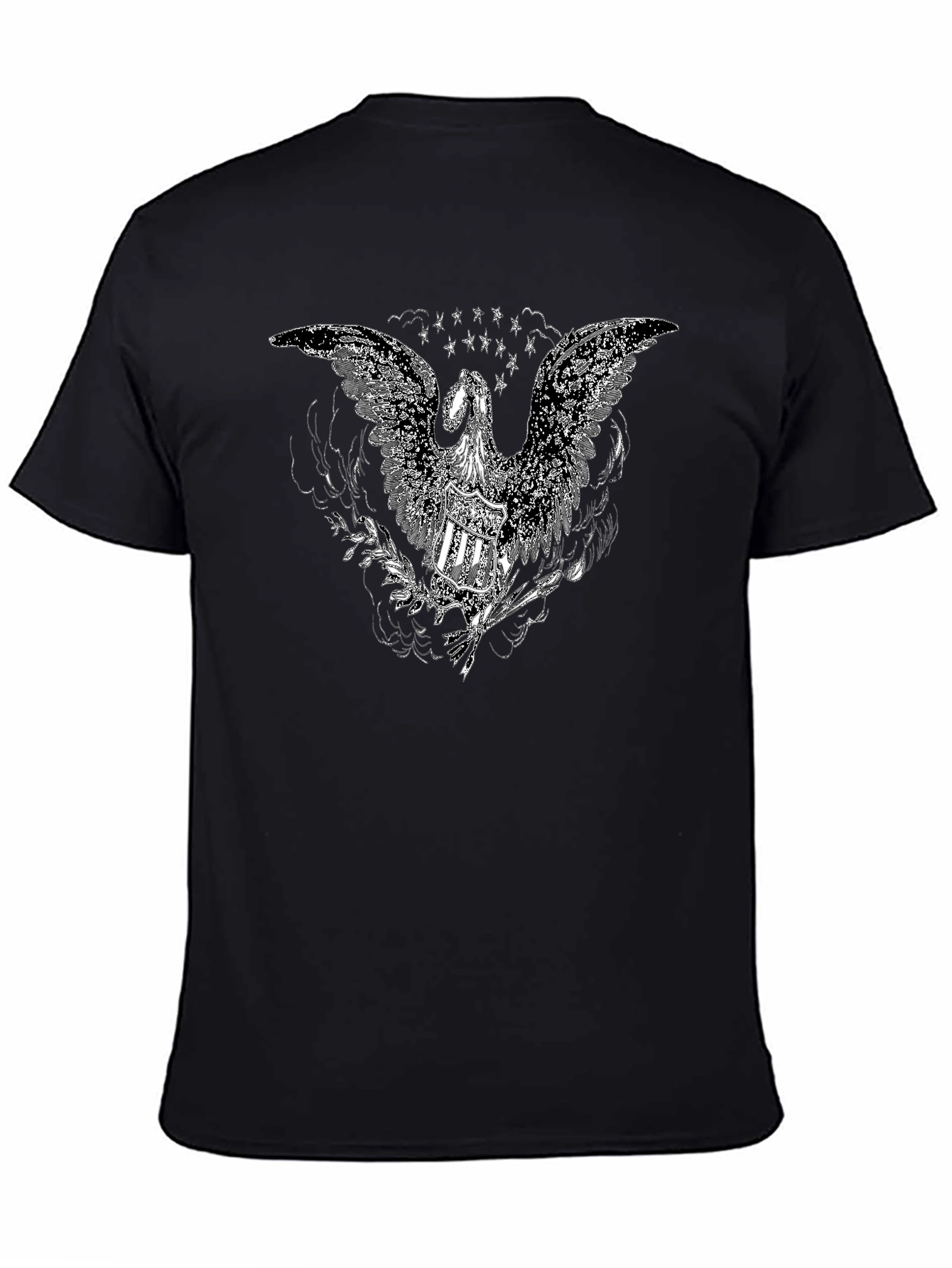 Black T-Shirt with Eagle Design