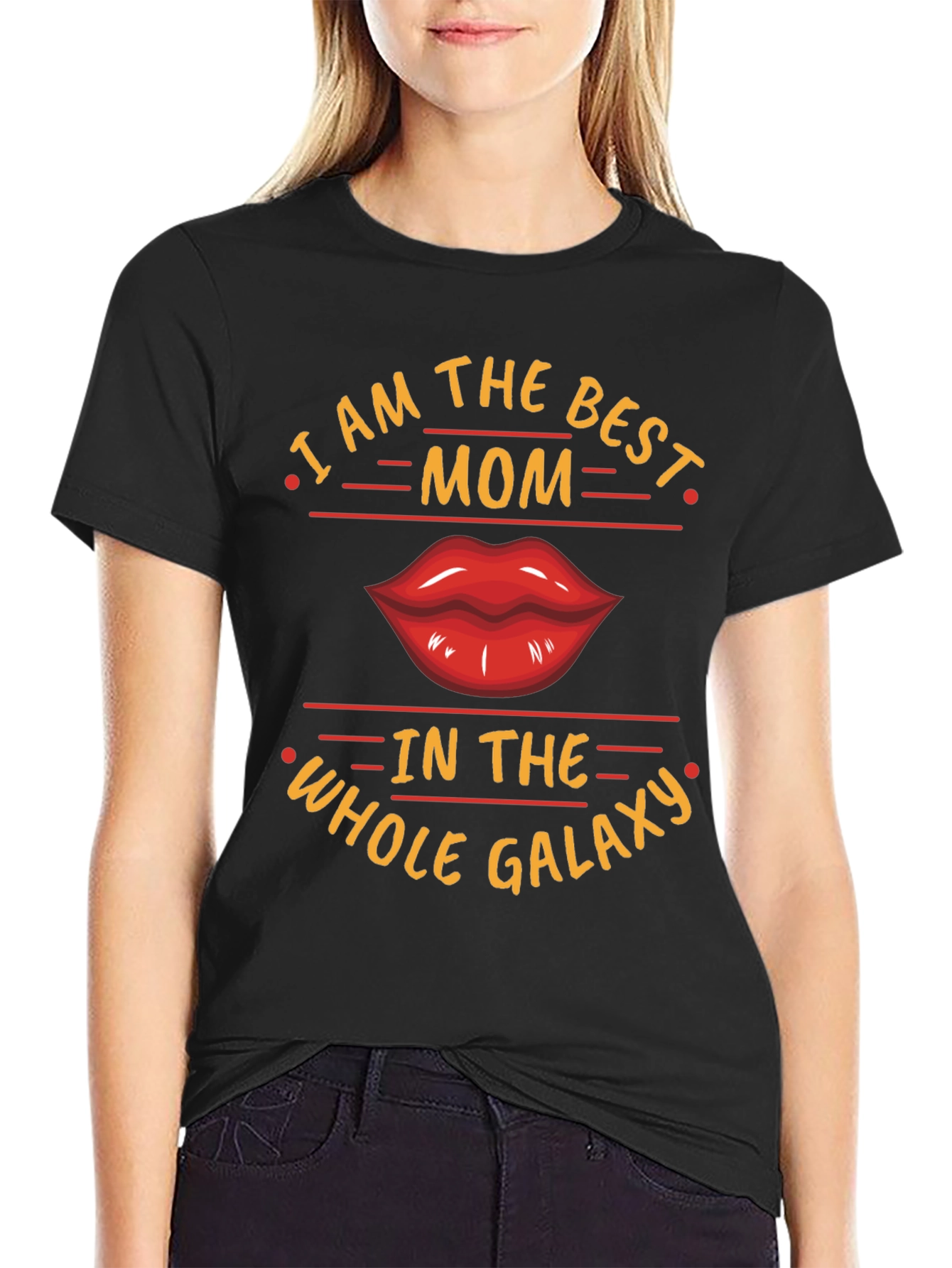 Best Mom Galaxy Graphic Tee - Black