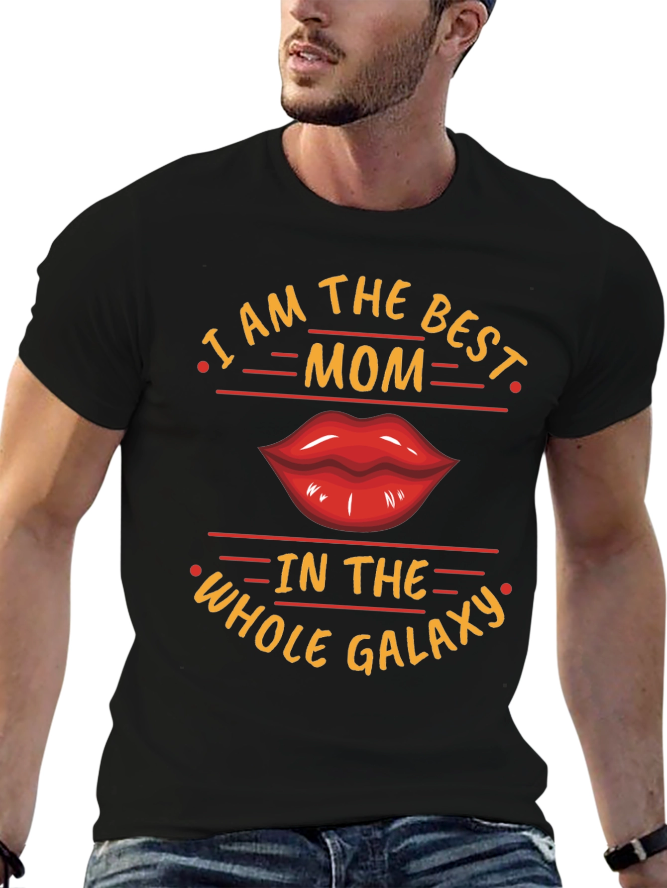 Best Mom Galaxy Graphic Tee - Black