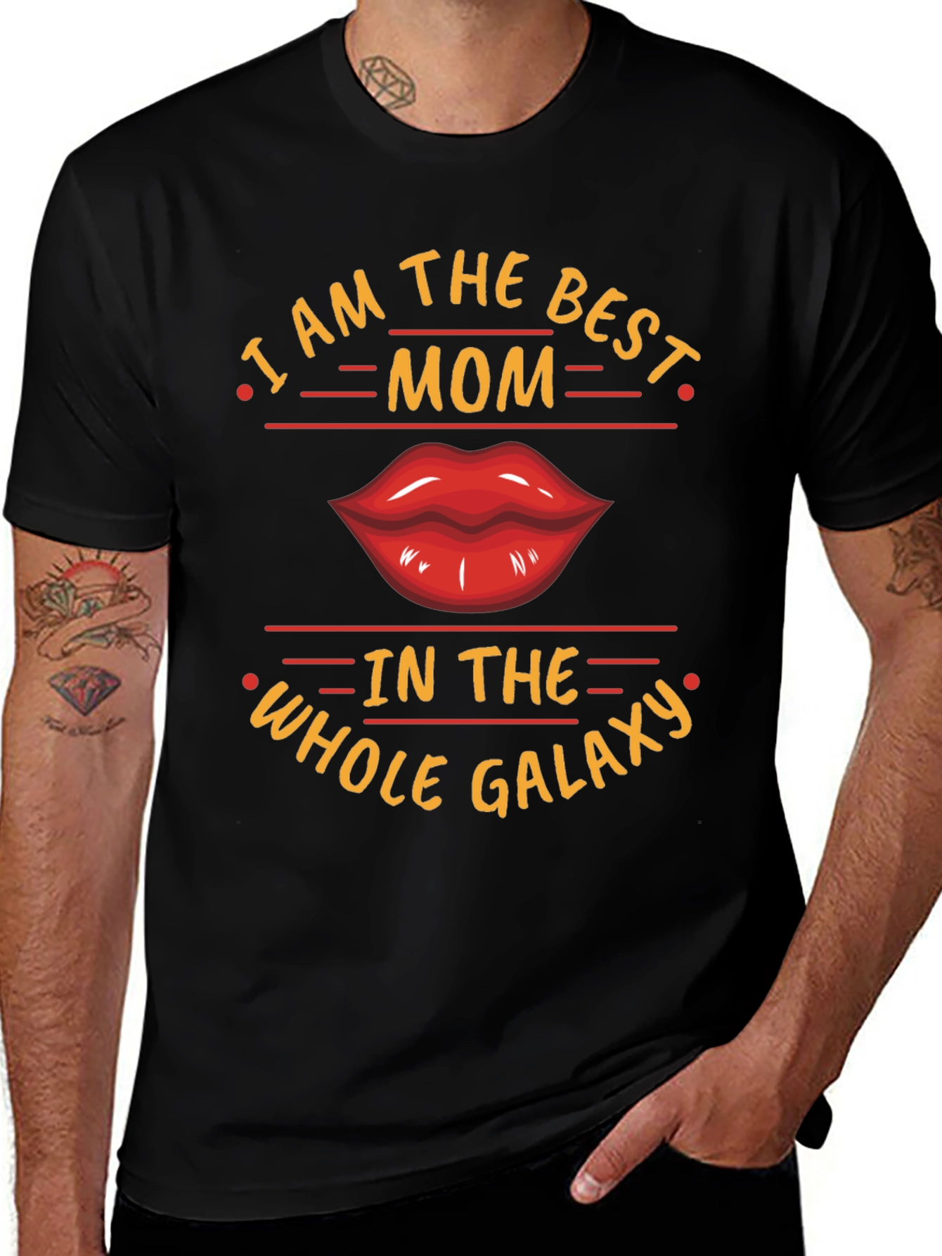 Best Mom Galaxy Graphic Tee - Black