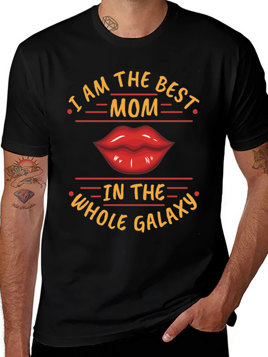 Best Mom Galaxy Graphic Tee - Black