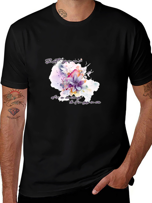 Floral Bloom Graphic Tee - Let Your Dreams Blossom