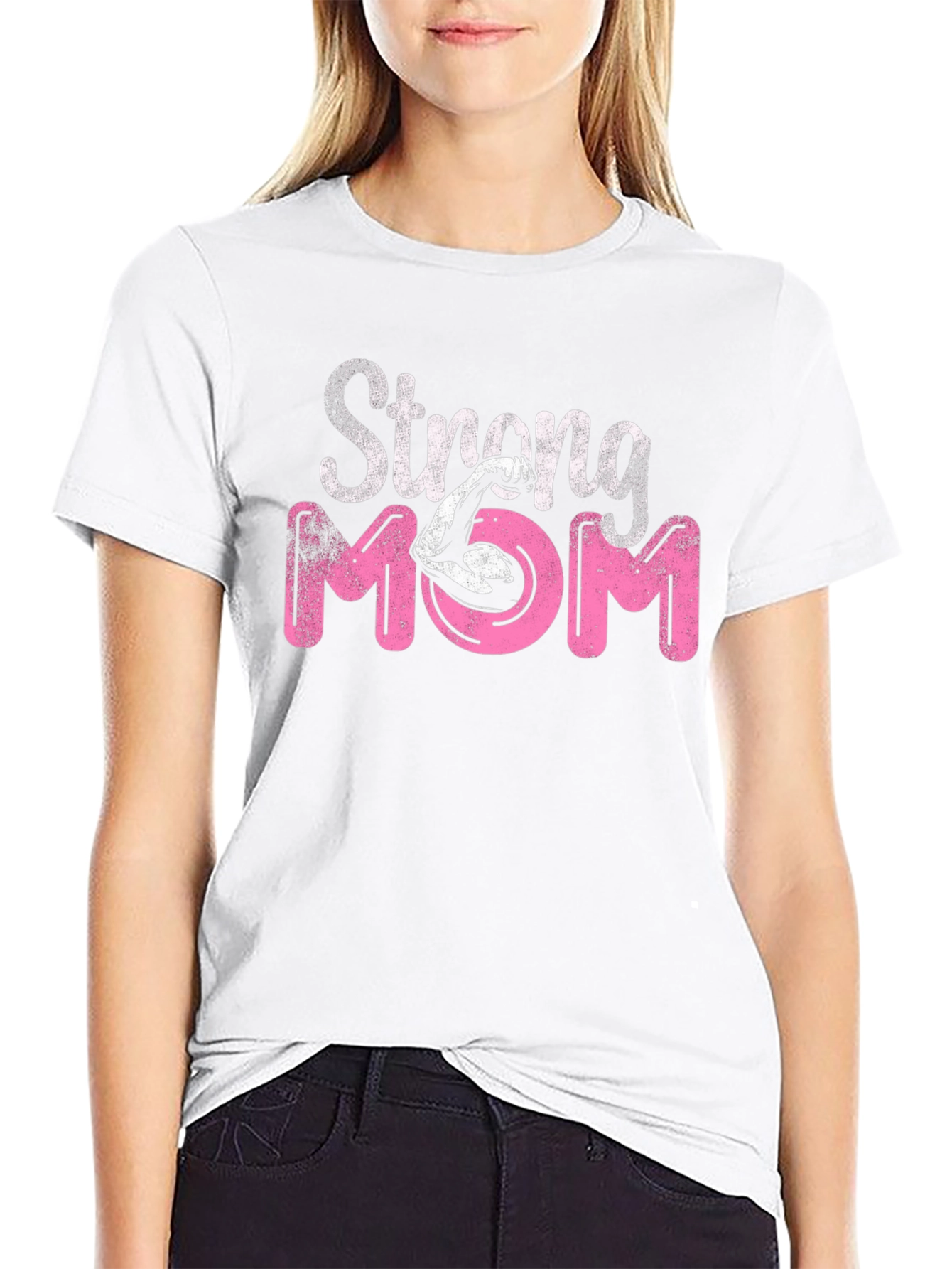 Strong Mom Graphic Tee - Black T-Shirt