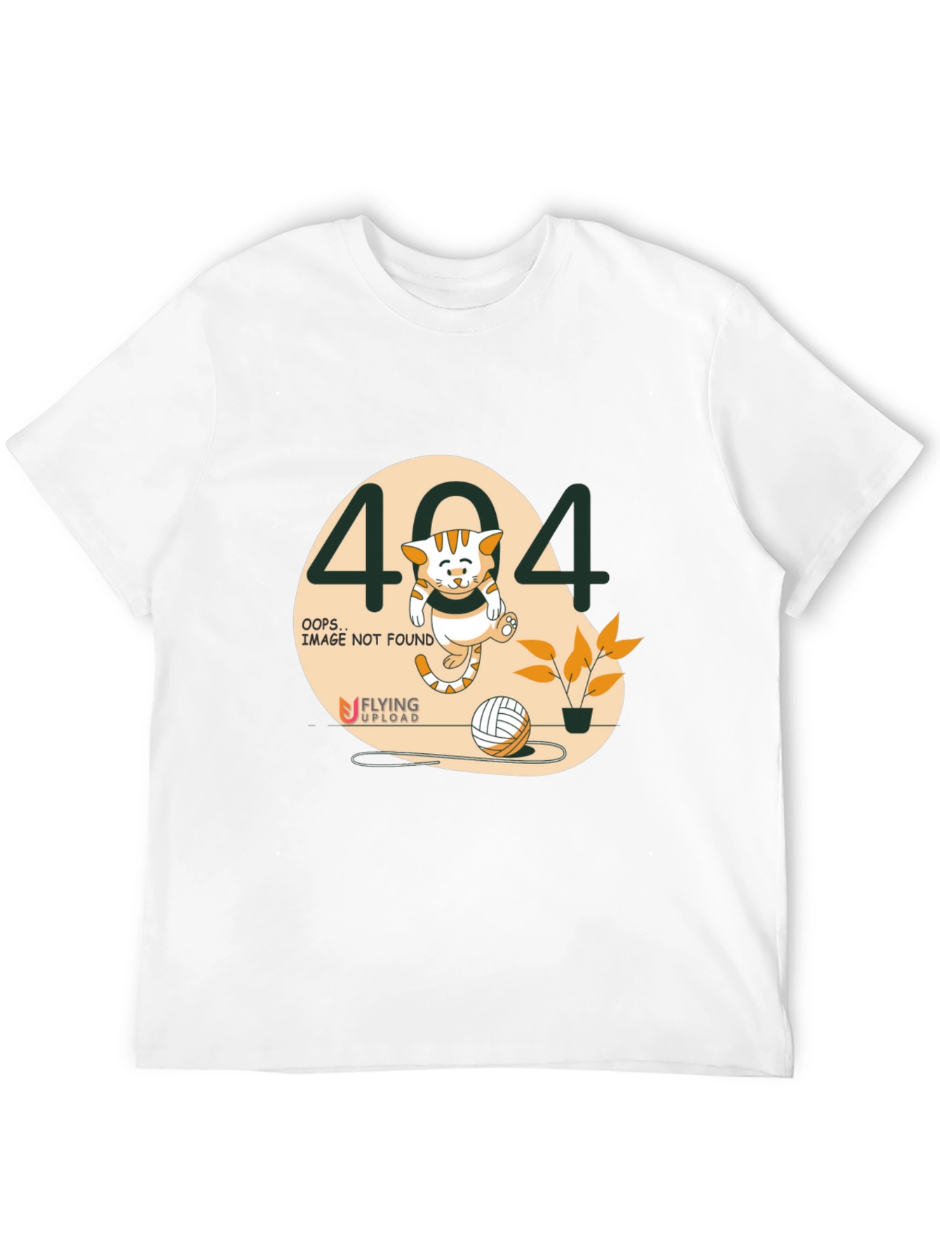 404 Error Cat Graphic T-Shirt - Black