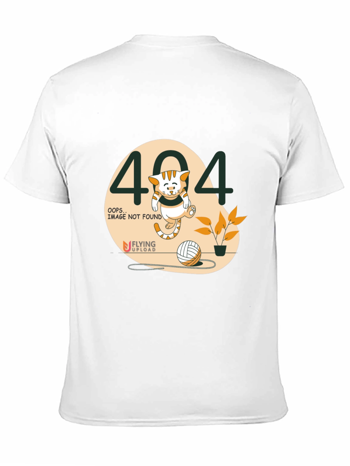 404 Error Cat Graphic T-Shirt - Black