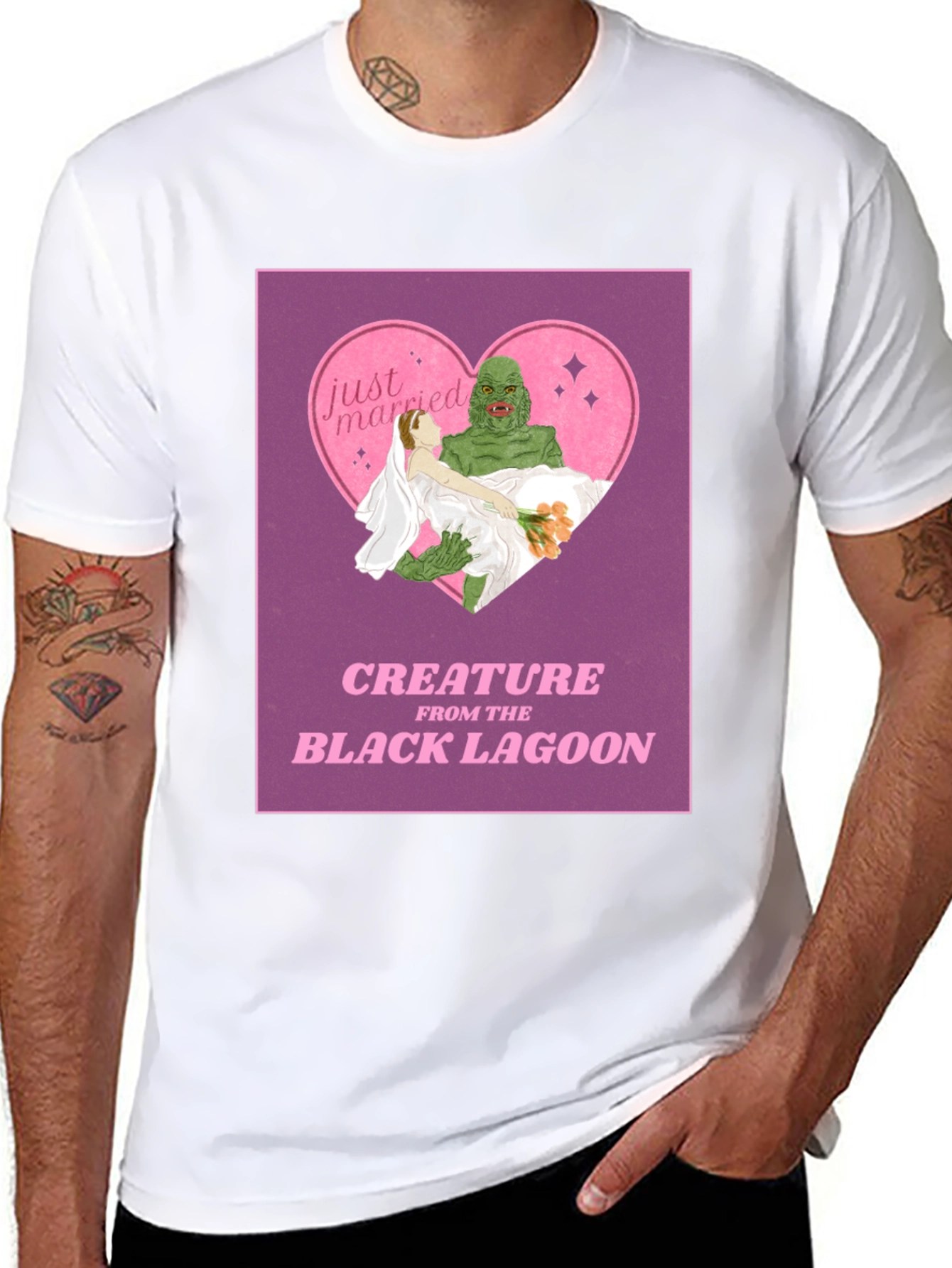 Creature From the Black Lagoon Just Married T-Shirt
