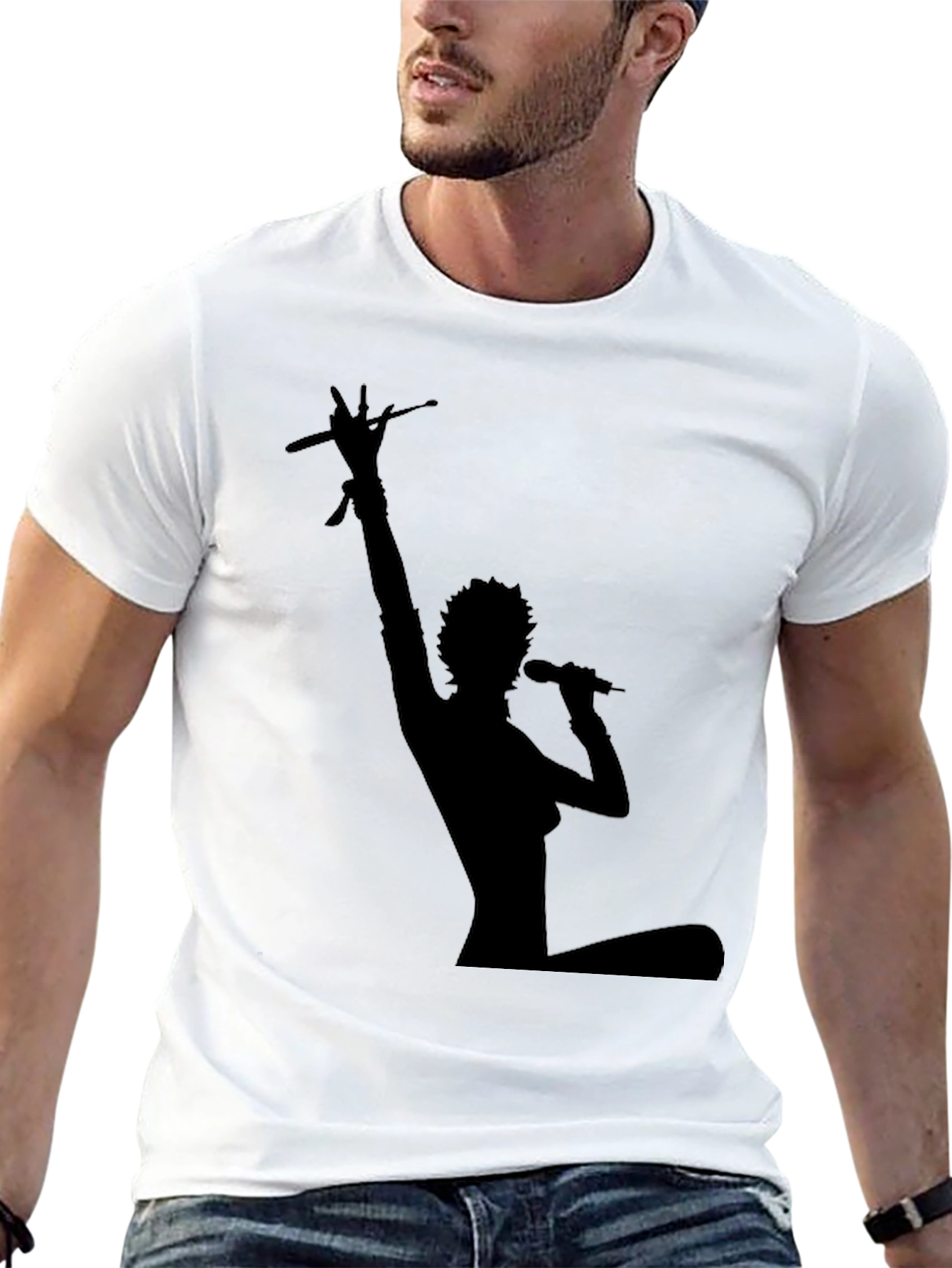 Silhouette Musician Black T-Shirt