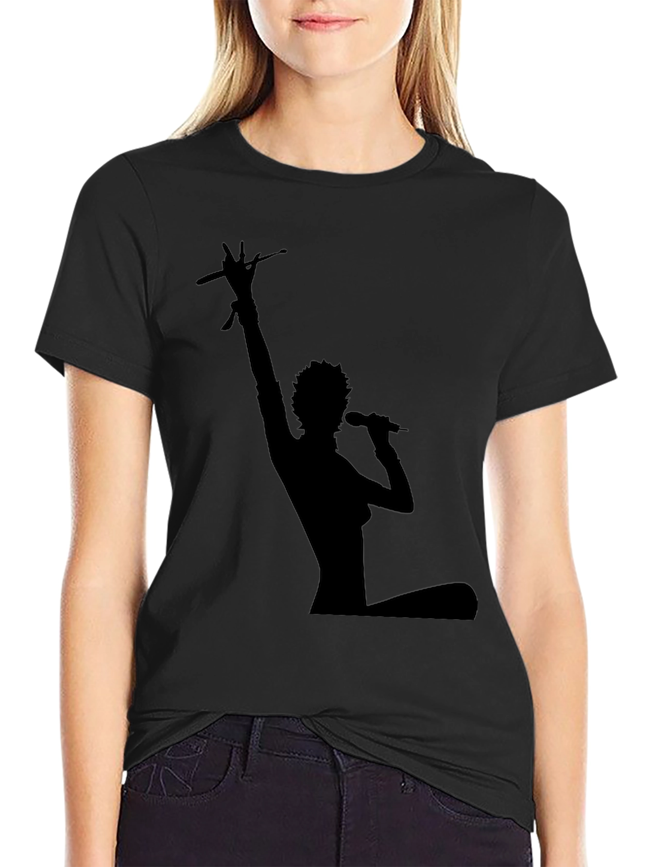 Silhouette Musician Black T-Shirt