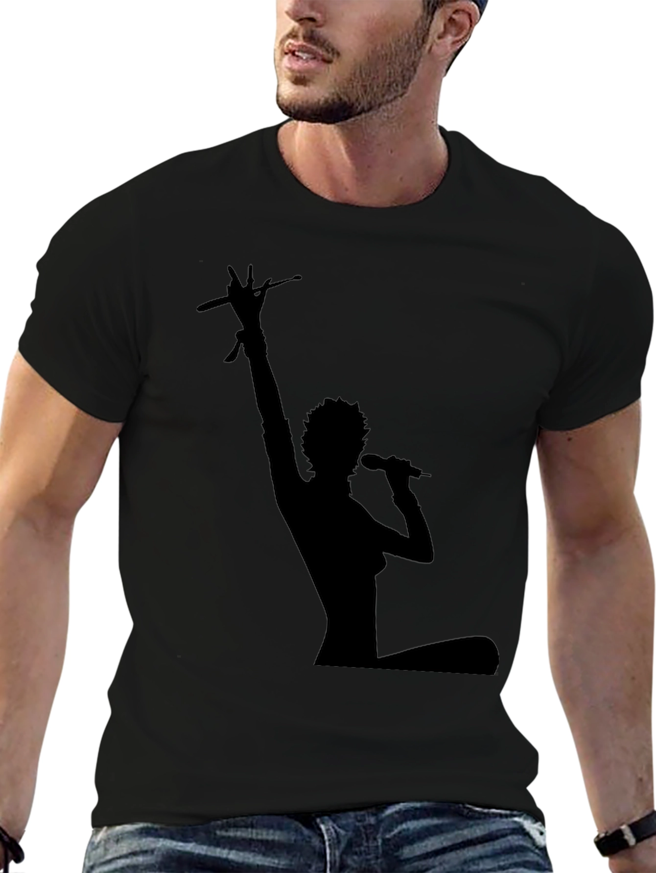 Silhouette Musician Black T-Shirt