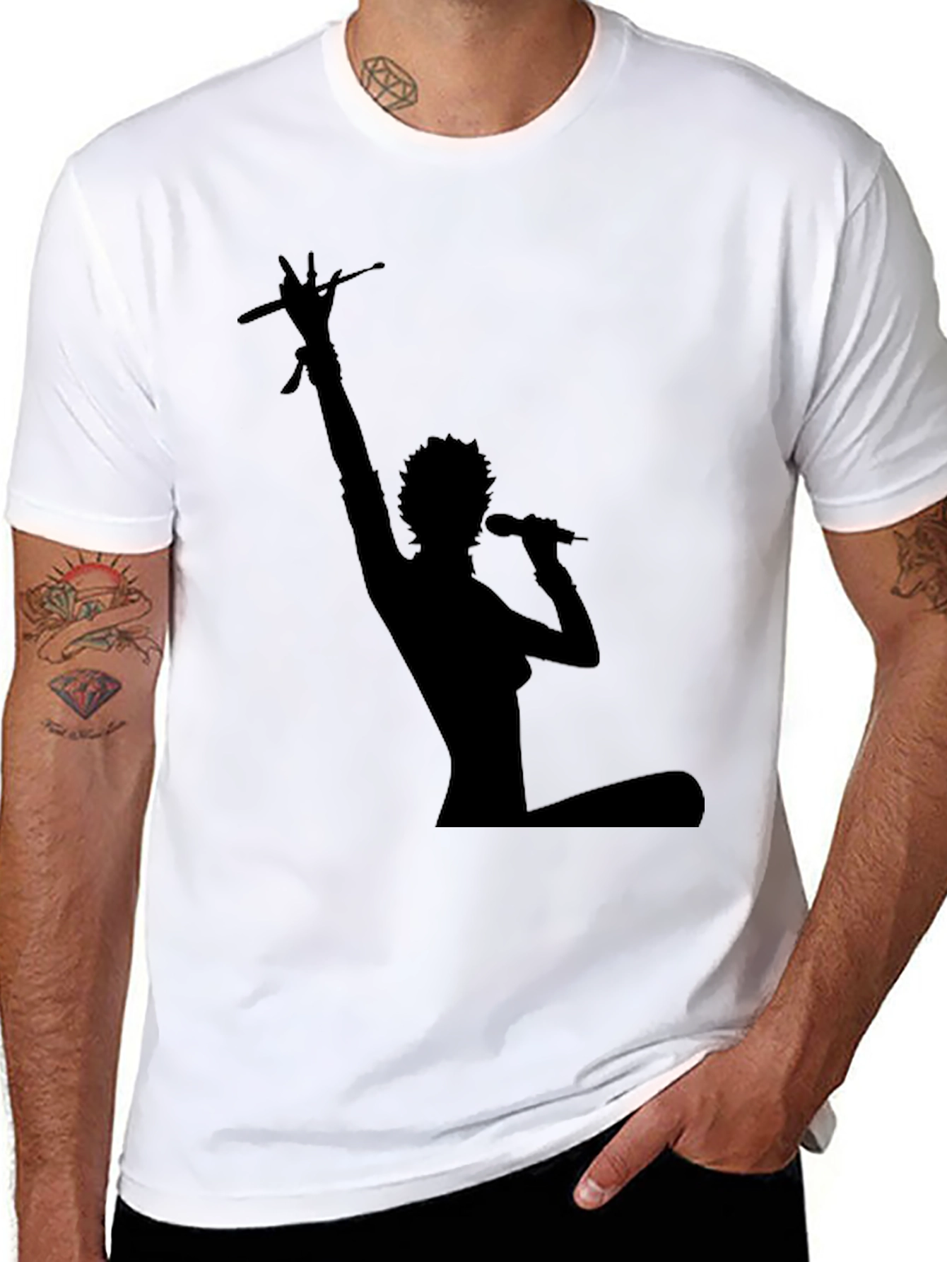 Silhouette Musician Black T-Shirt