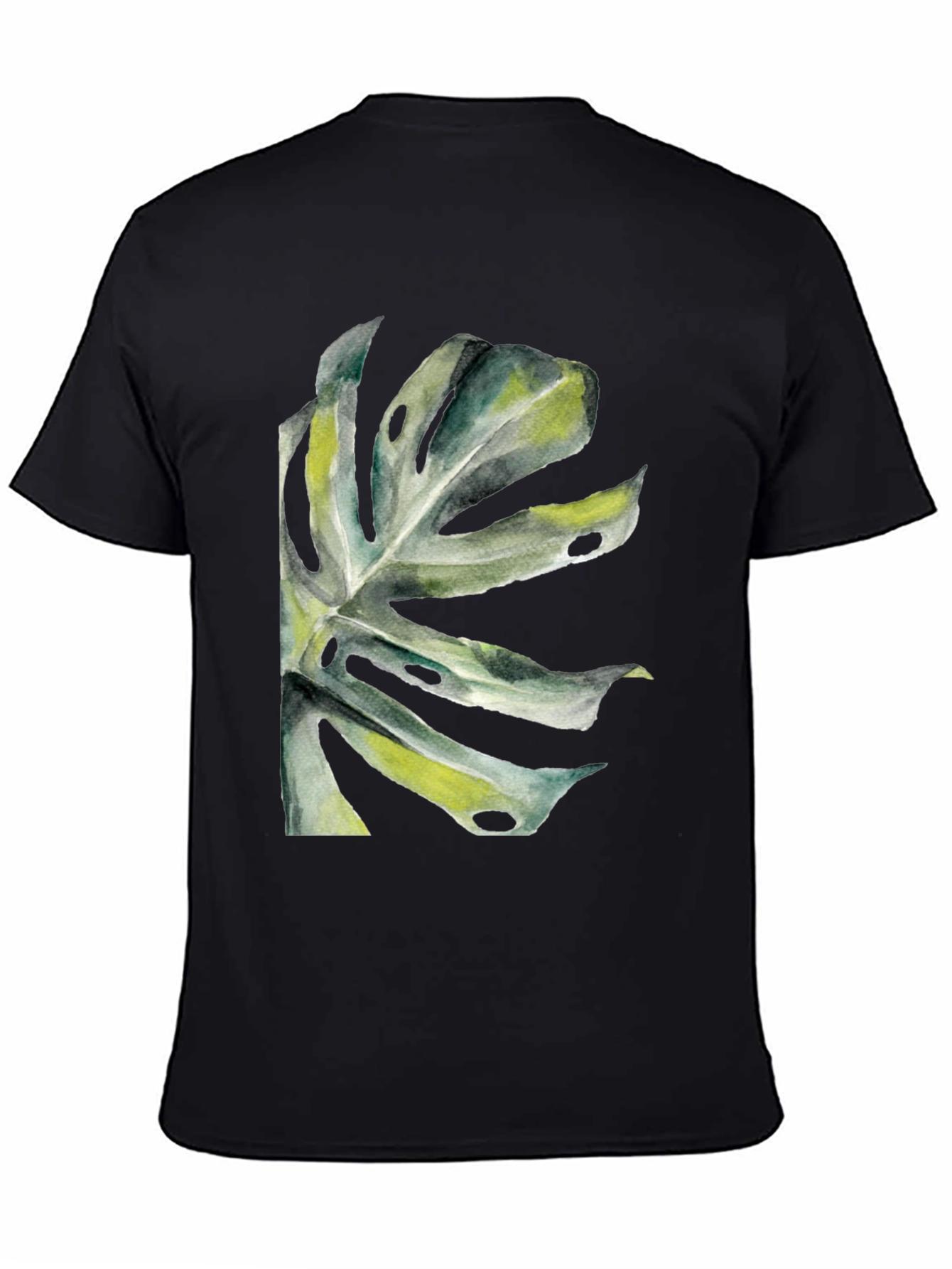 Tropical Leaf Graphic T-Shirt - Black