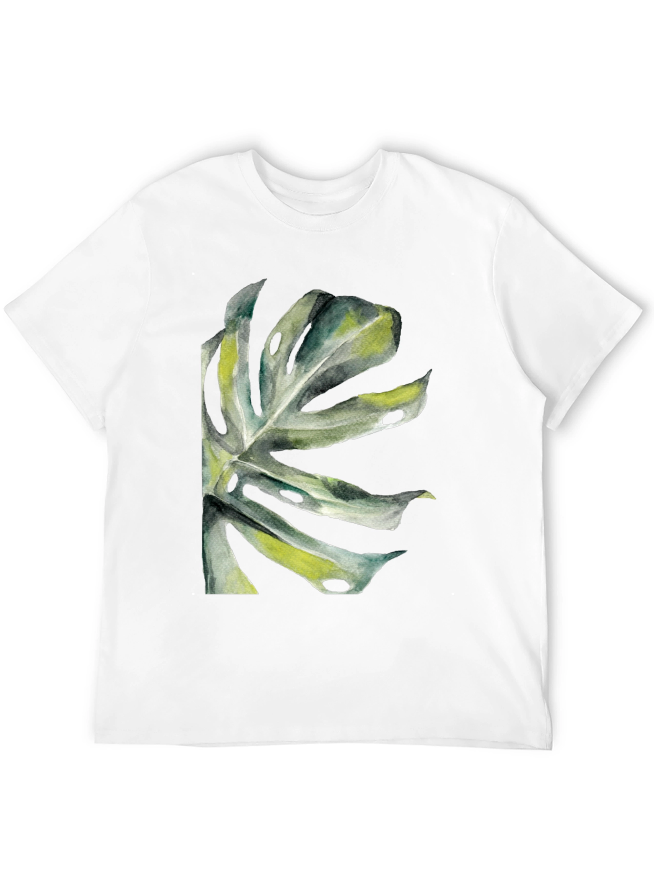 Tropical Leaf Graphic T-Shirt - Black