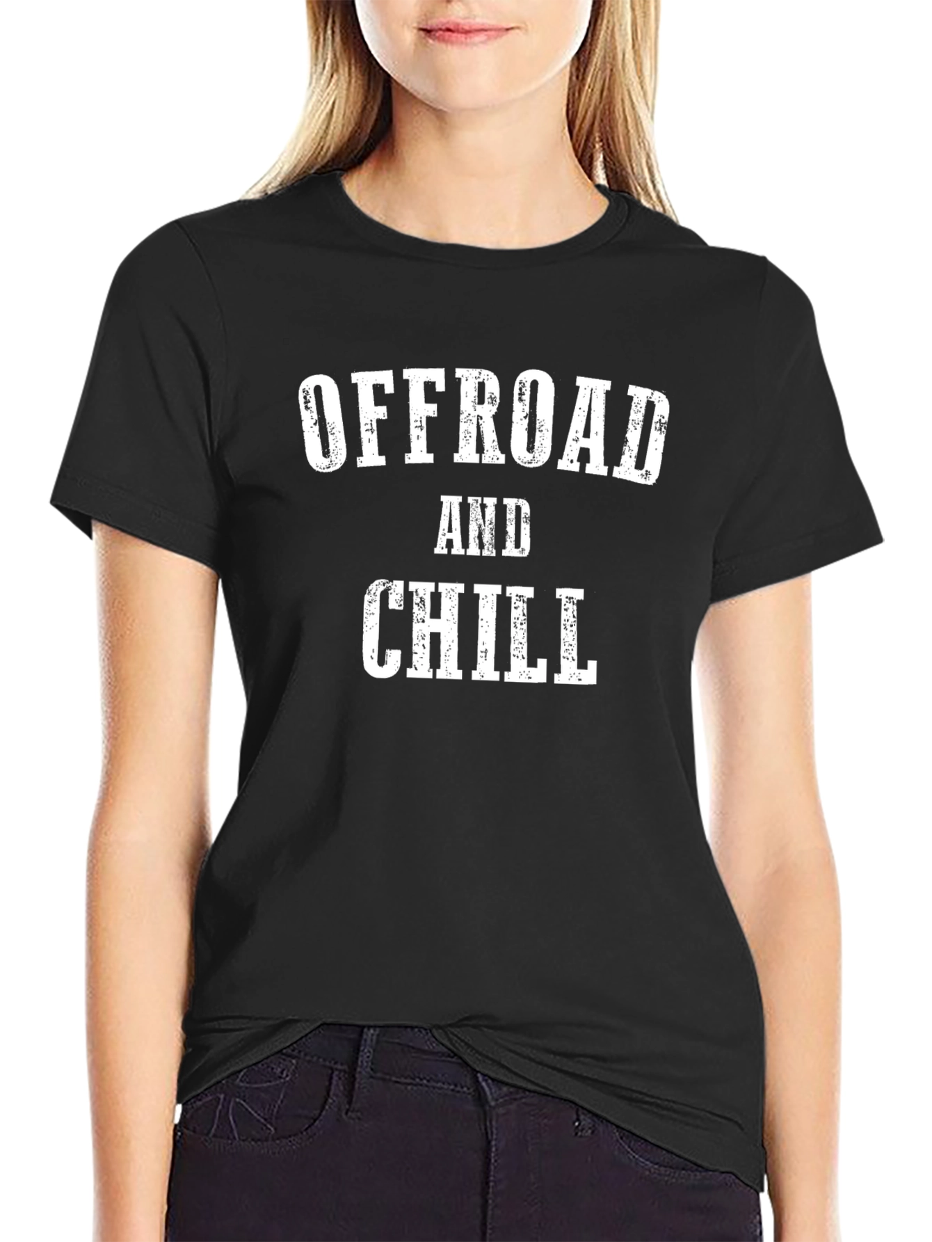Offroad and Chill Graphic Tee - Black Cotton T-Shirt
