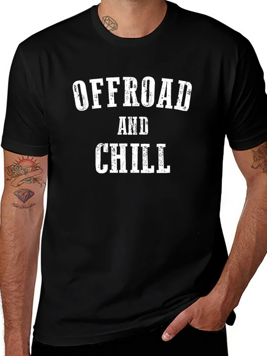 Offroad and Chill Graphic Tee - Black Cotton T-Shirt