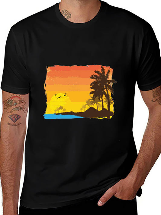 Tropical Sunset Graphic Tee - Island Vibes
