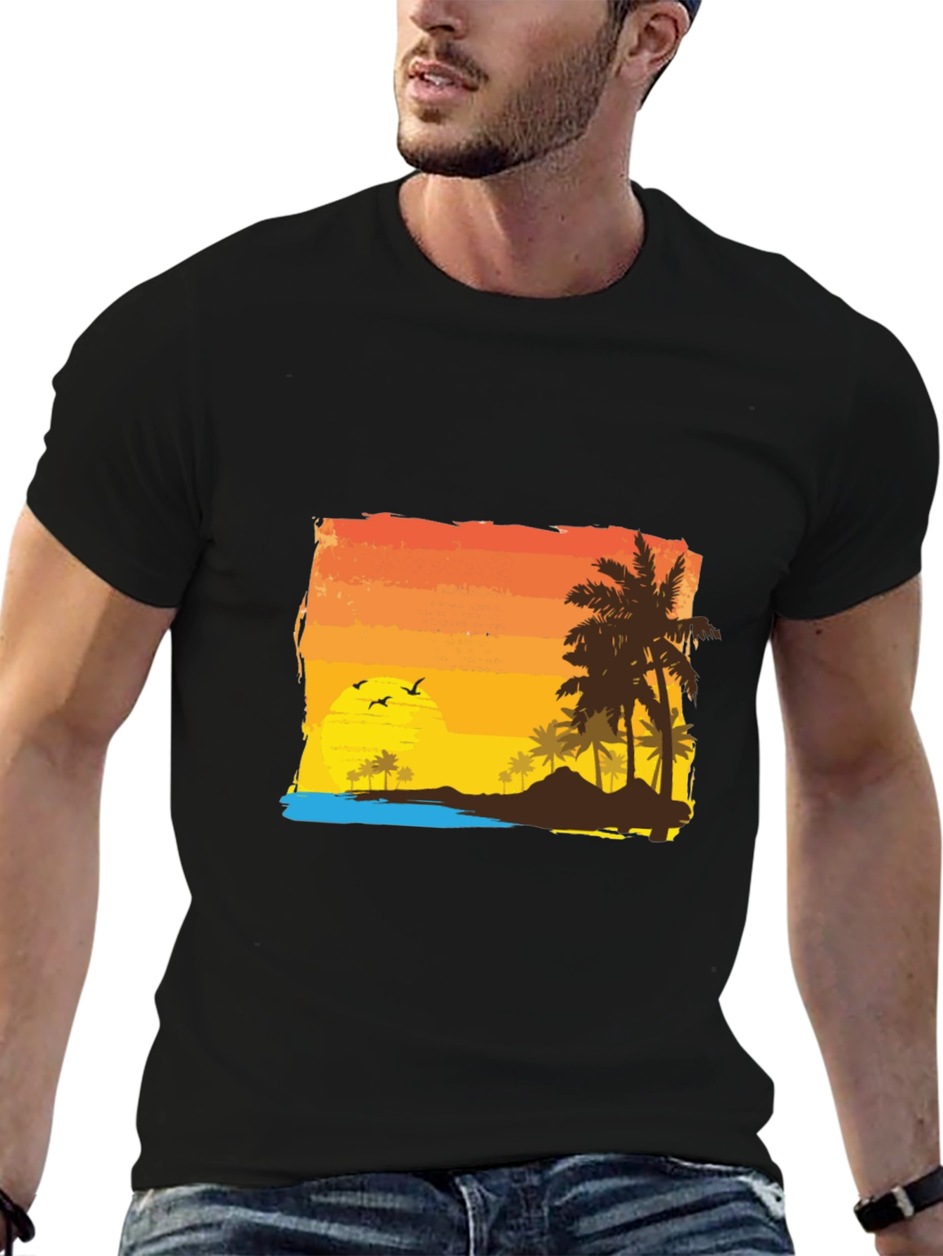 Tropical Sunset Graphic Tee - Island Vibes