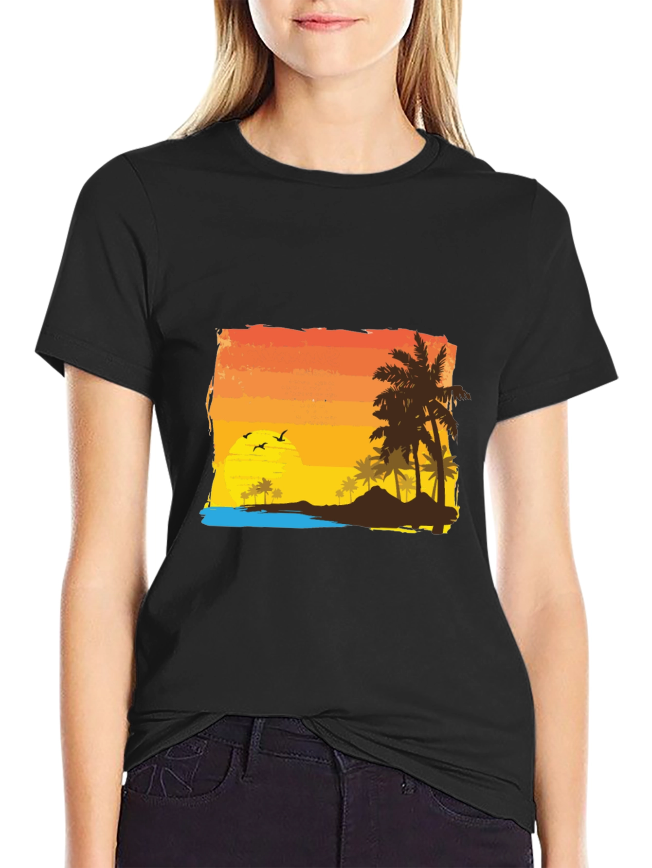 Tropical Sunset Graphic Tee - Island Vibes