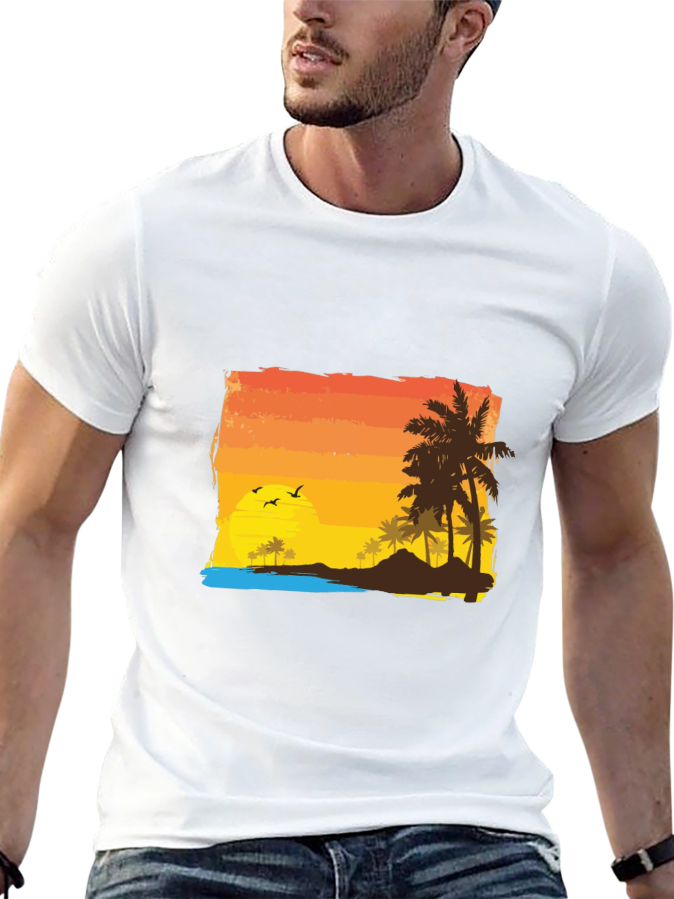 Tropical Sunset Graphic Tee - Island Vibes