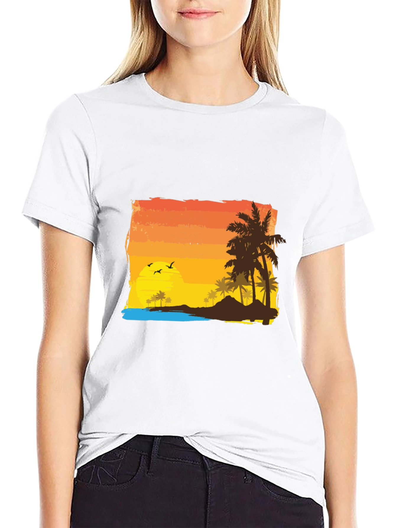 Tropical Sunset Graphic Tee - Island Vibes