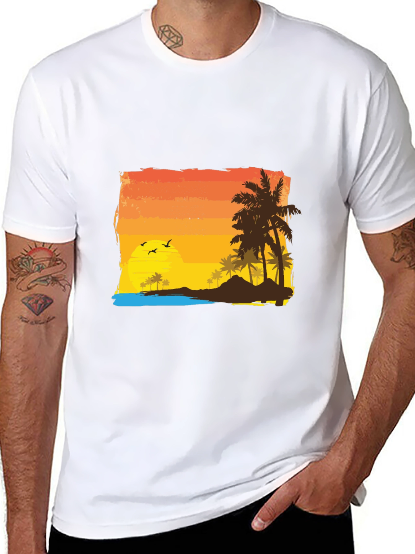 Tropical Sunset Graphic Tee - Island Vibes