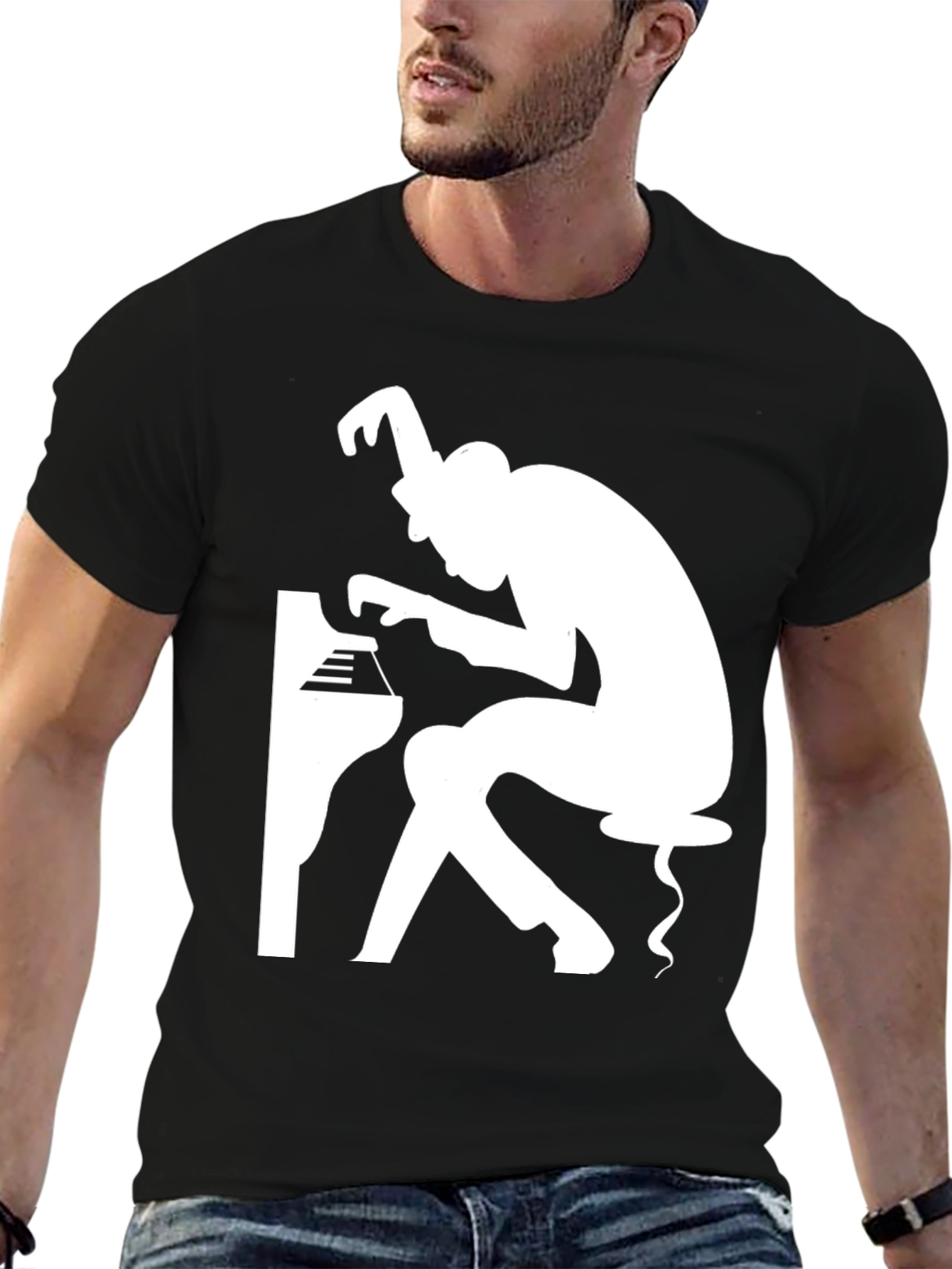 Jazz Pianist Graphic T-Shirt - Cool Music Tee